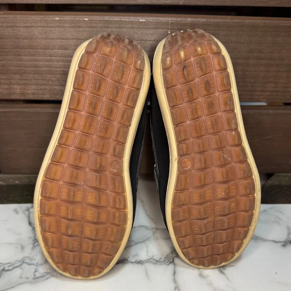 4/$15 Black Loafers with Embroidered Design